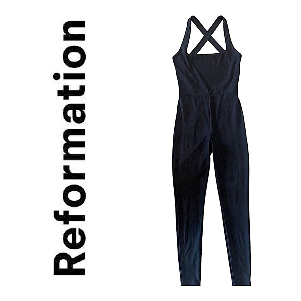 RÉFORMATION Ecostretch Black Jumpsuit Size Smsll